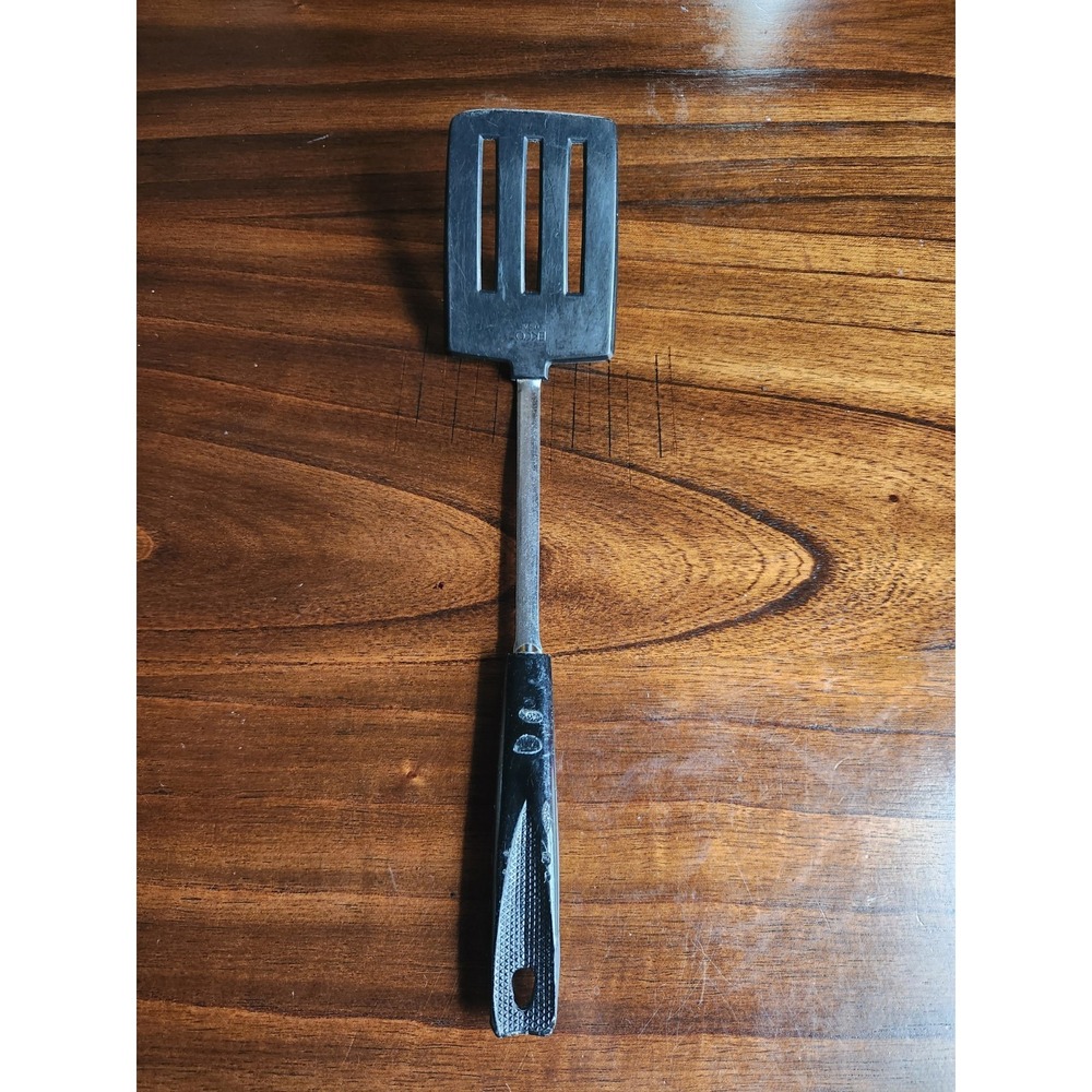Vintage EKCO Black Nylon & Stainless Steel Slotted Spatula Turner